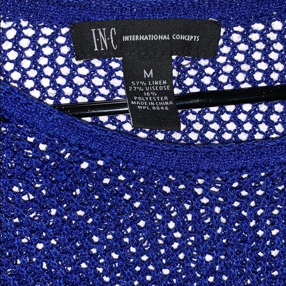 INC International Concepts Blue Knitted Sweater - Picture 2 of 3